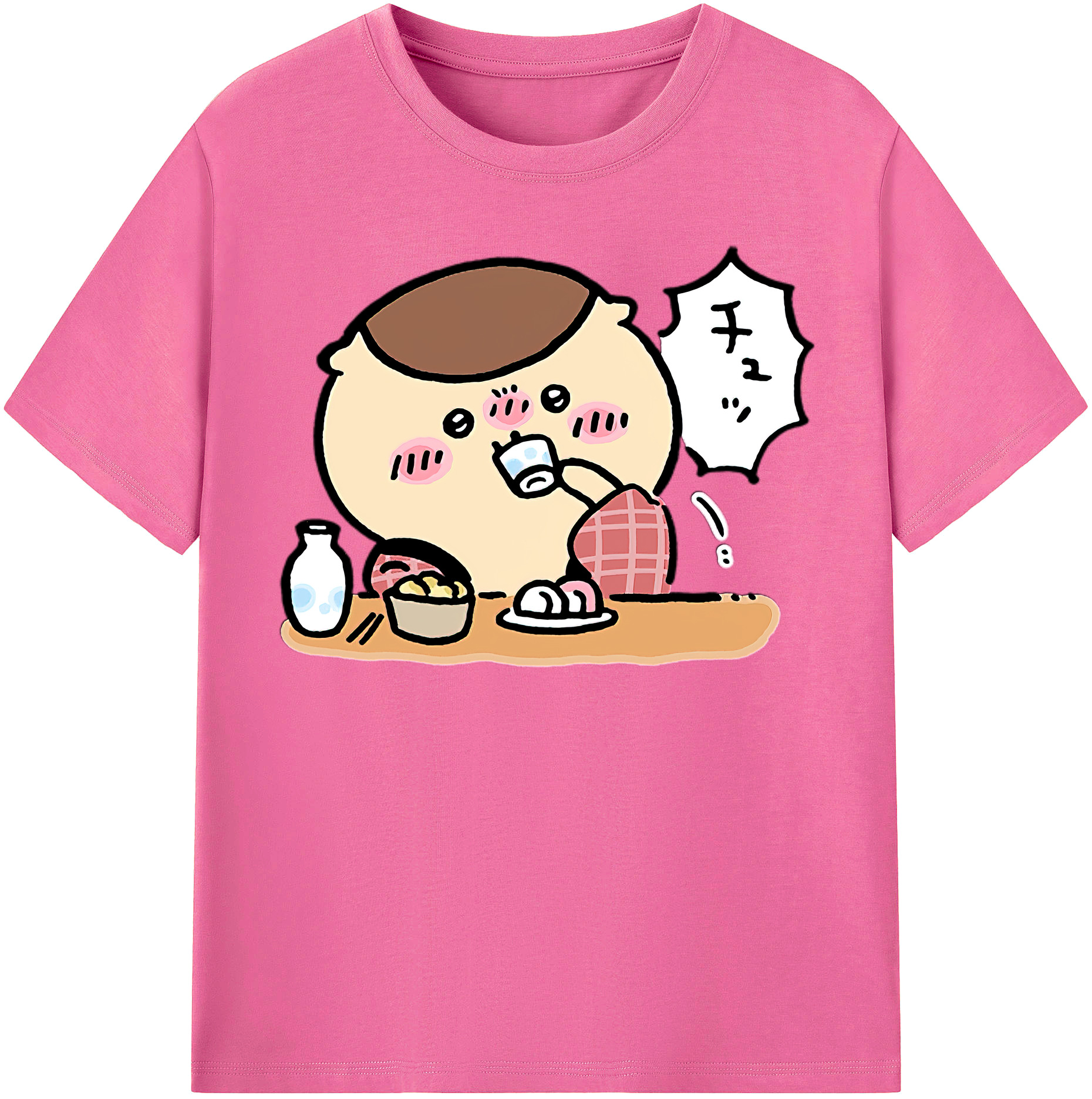 （画像用） ちいかわ くりまんじゅう Chii-kawa kuri manjū レディースカジュアルプリントTシャツ（綿100％）